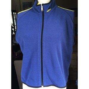 Adidas Girls S Reversible Fleece Vest Blue Yellow